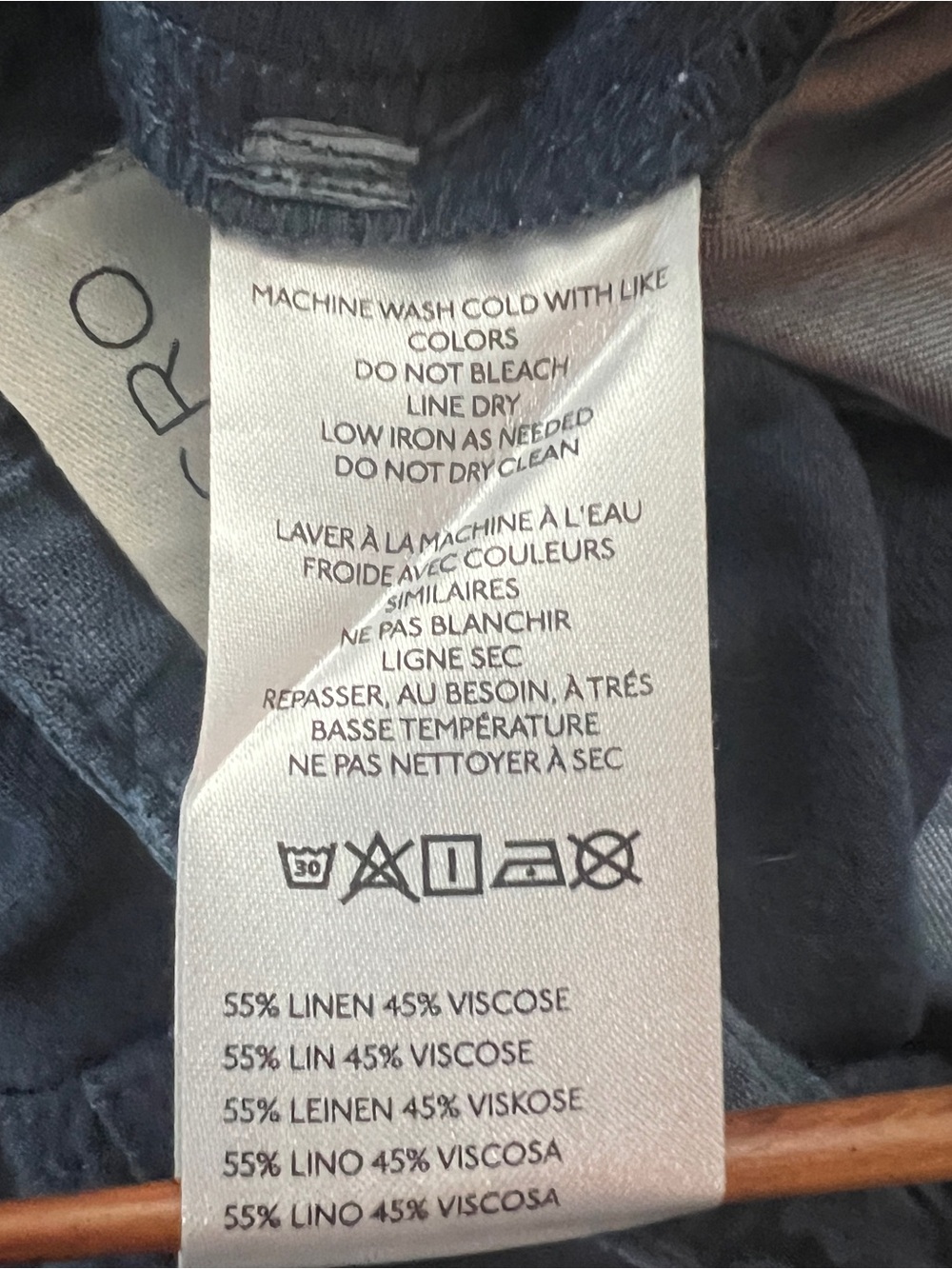 PILCRO Anthropologie Wide Leg Linen Cargo Pants Blue Cinch Waist XXS 30 Inseam - Picture 5 of 16